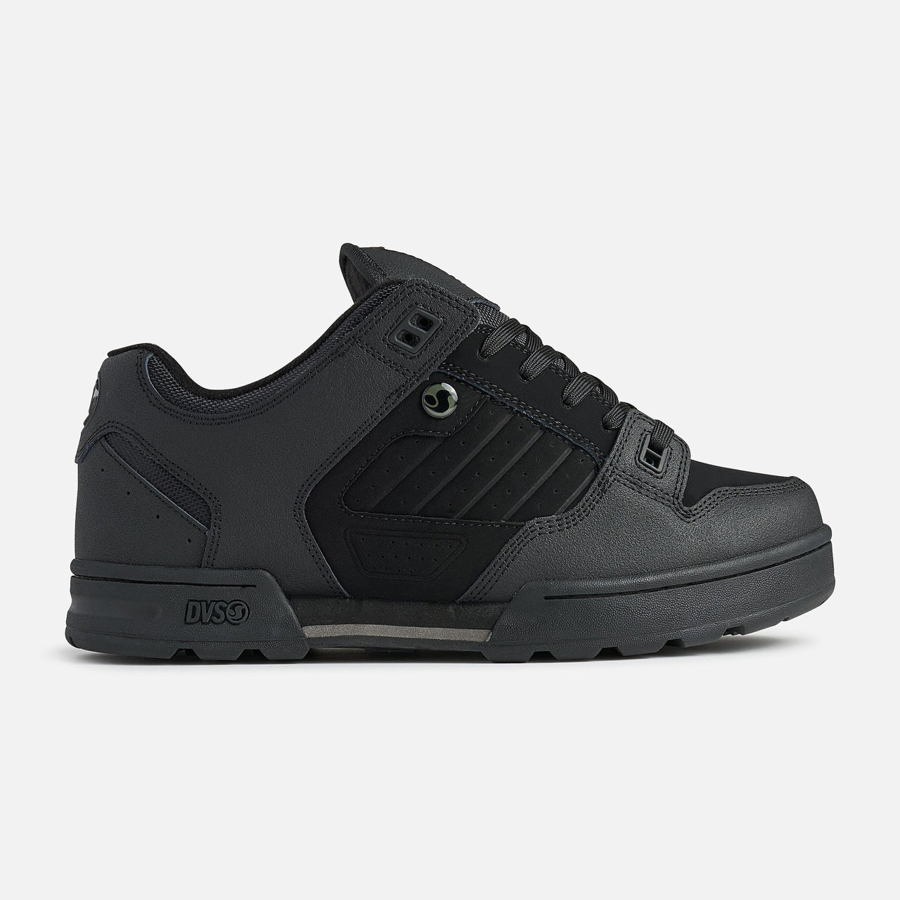DVS Militia Snow Black sneaker on a light gray background
