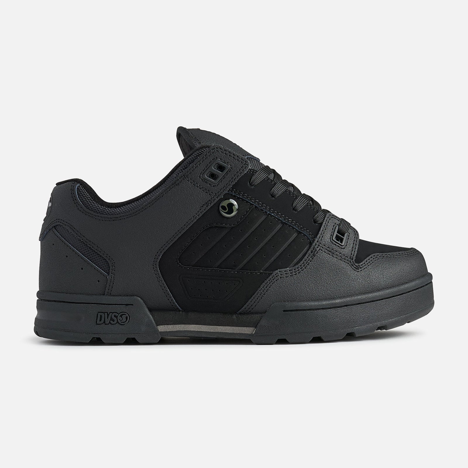 DVS Militia Snow Black sneaker on a light gray background